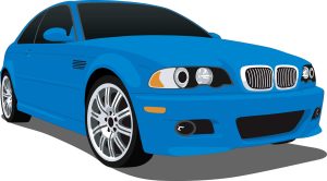 Blue BMW Car